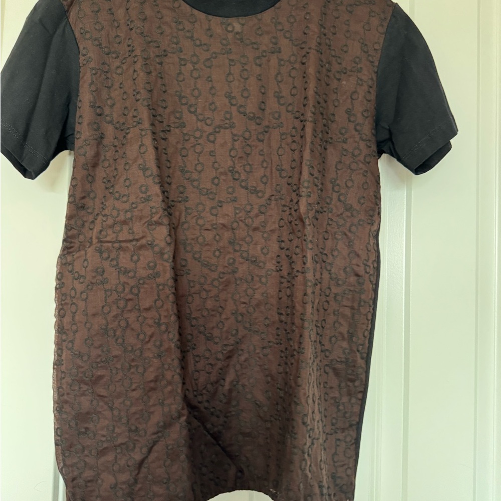 Prada Black and Brown Short Sleeve Shirt